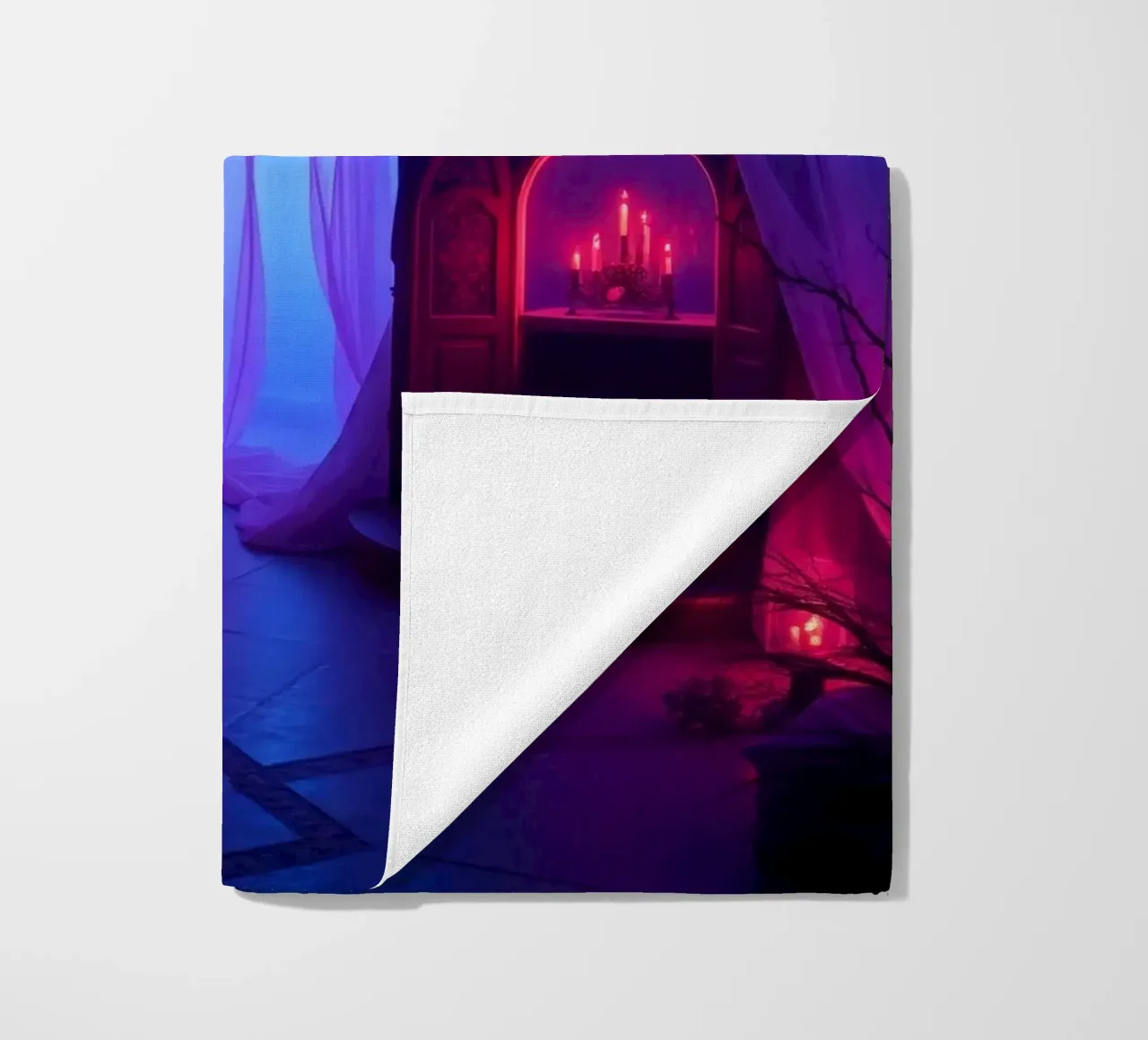 Interni inquietanti con luci soffuse e arredamento misterioso telo mare da DesignDoodle