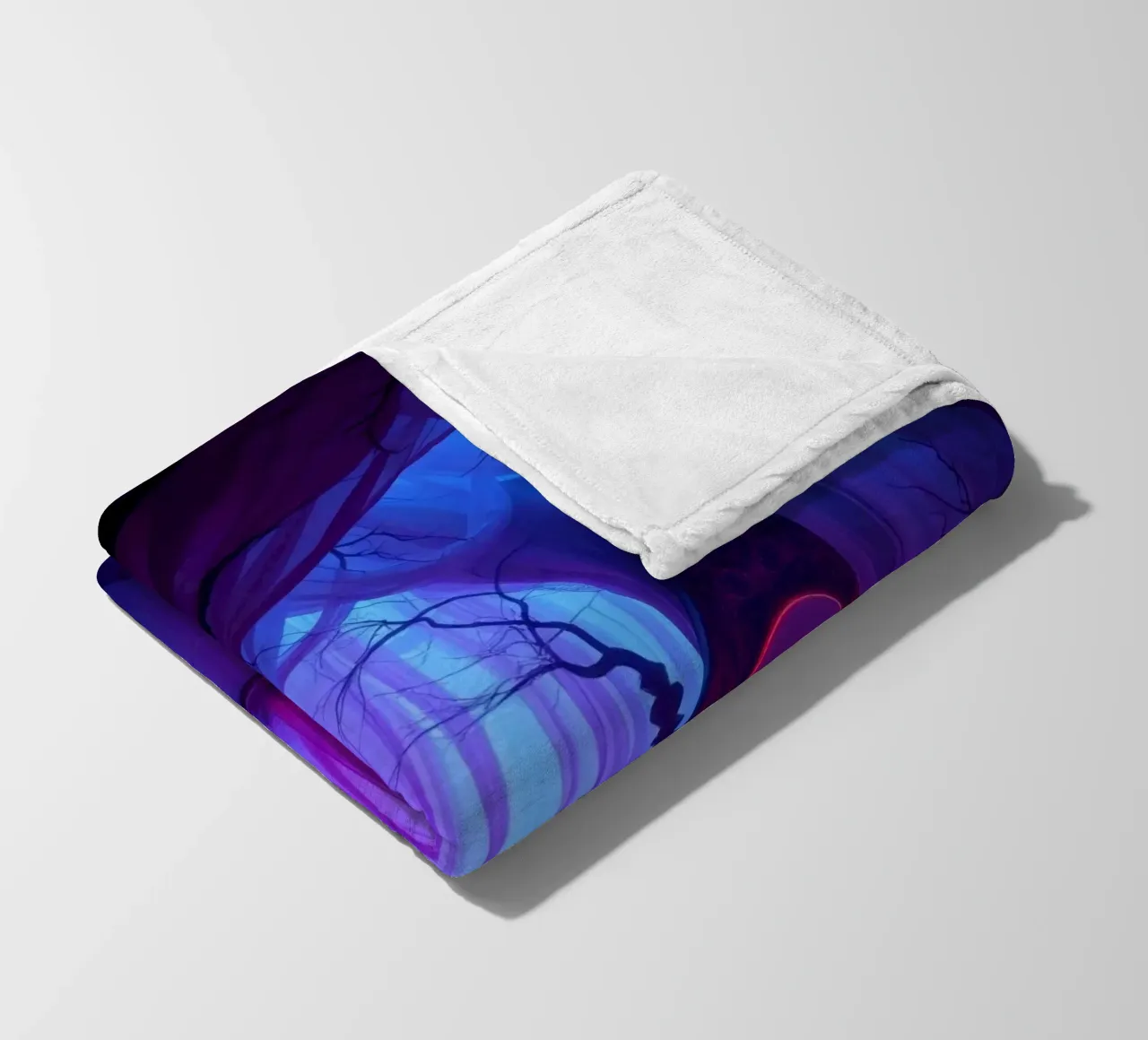 Interni inquietanti con luci soffuse e arredamento misterioso coperta in pile da DesignDoodle
