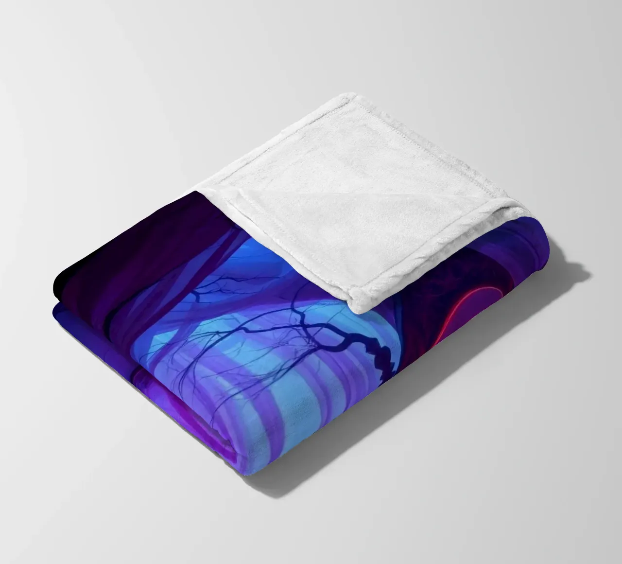 Interni inquietanti con luci soffuse e arredamento misterioso coperta in pile da DesignDoodle
