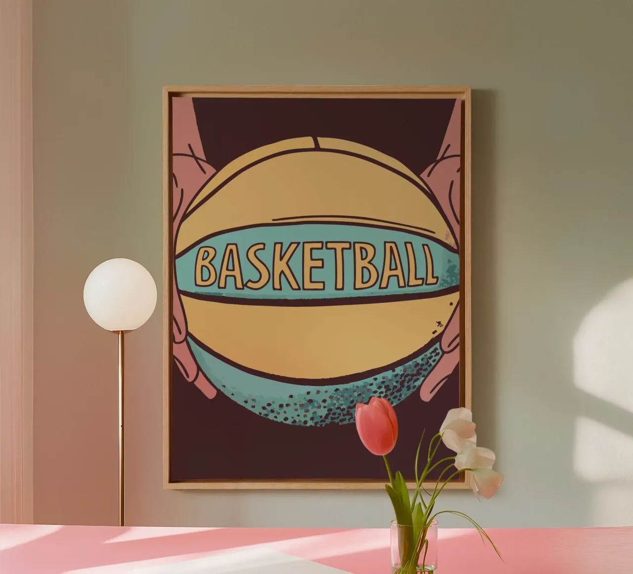 Pallacanestro tela con Cornice a cassetta da SPORTS ONLY