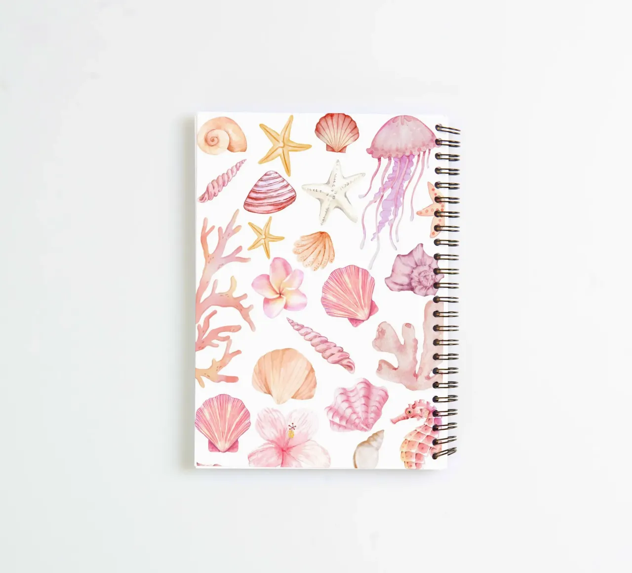 Sea Shell Print, Pastel Under the Sea Art spiral notebook by DolceVita