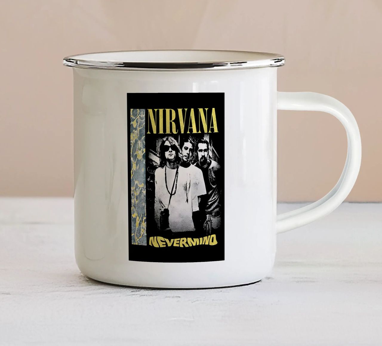 Nevermind arte dei Nirvana tazza in smalto da adamlefff