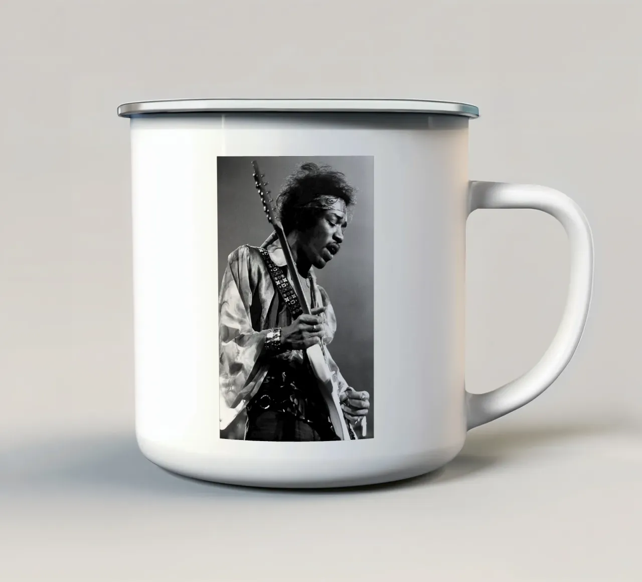 Chitarrista d'epoca tazza in smalto da Alex happy shop