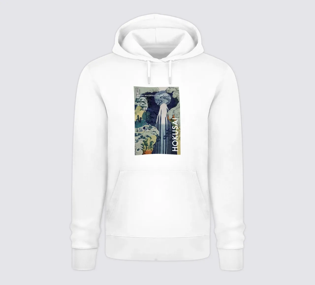 Hokusai - Amida Waterfall on the Kiso Highway felpa con cappuccio da Vintage by JUNIQE