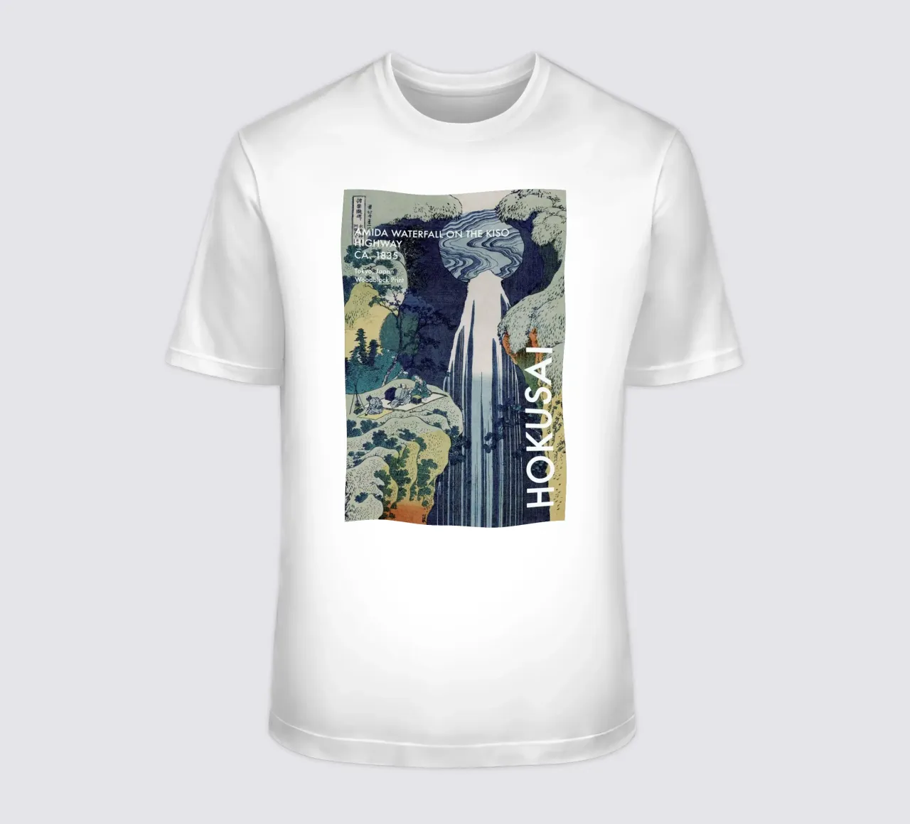 Hokusai - Amida Waterfall on the Kiso Highway t-shirt da Vintage by JUNIQE