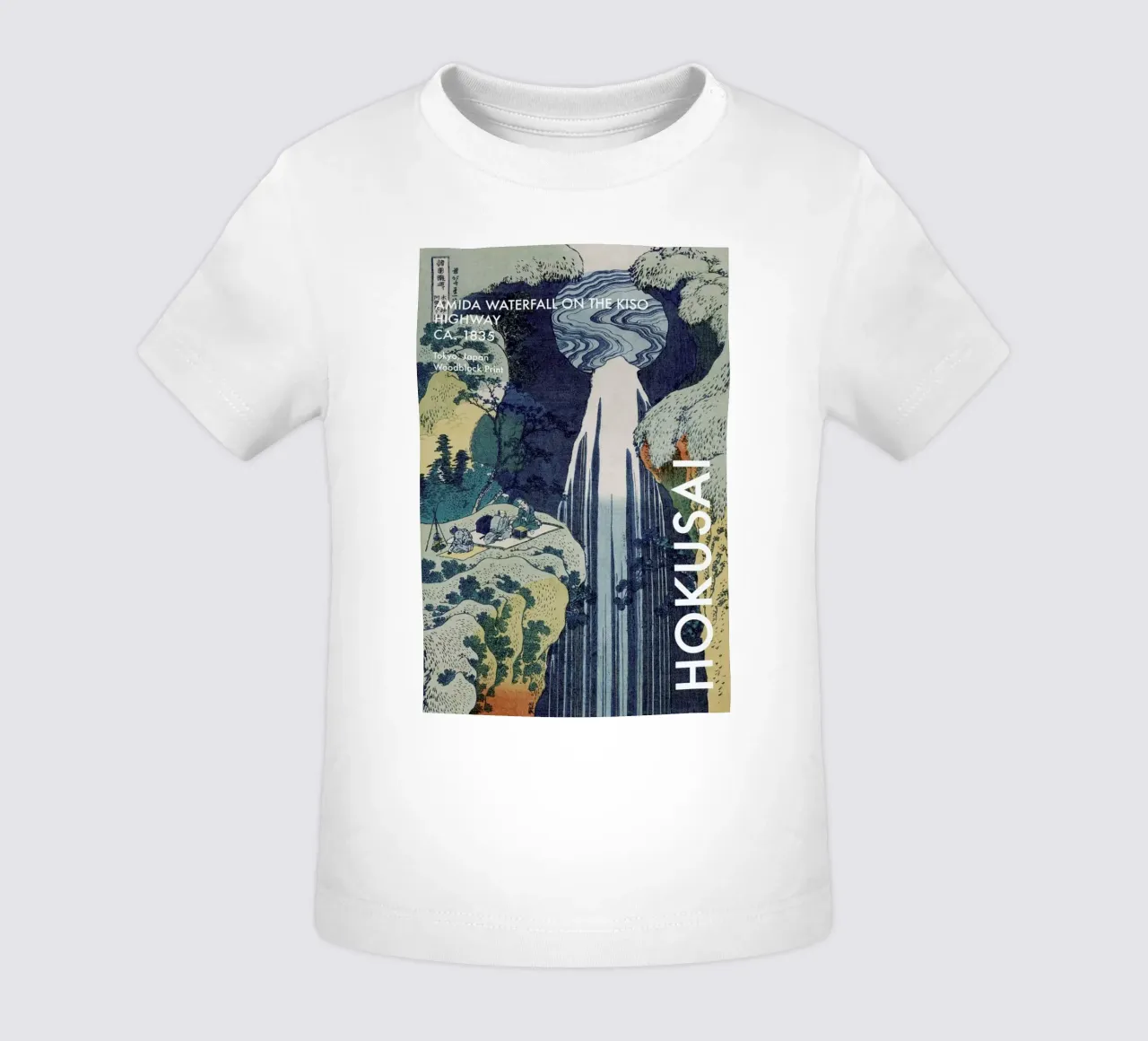Hokusai - Amida Waterfall on the Kiso Highway maglietta neonato da Vintage by JUNIQE