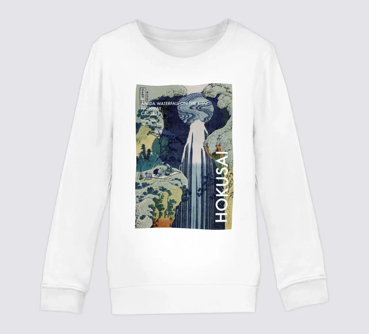 Hokusai - Amida Waterfall on the Kiso Highway felpa bambino da Vintage by JUNIQE