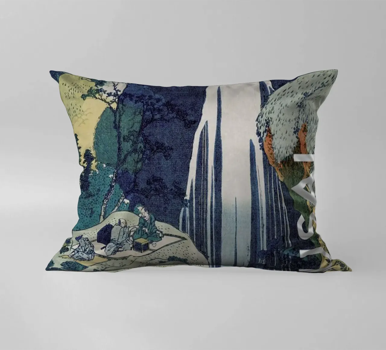 Hokusai - Amida Waterfall on the Kiso Highway cuscino da Vintage by JUNIQE