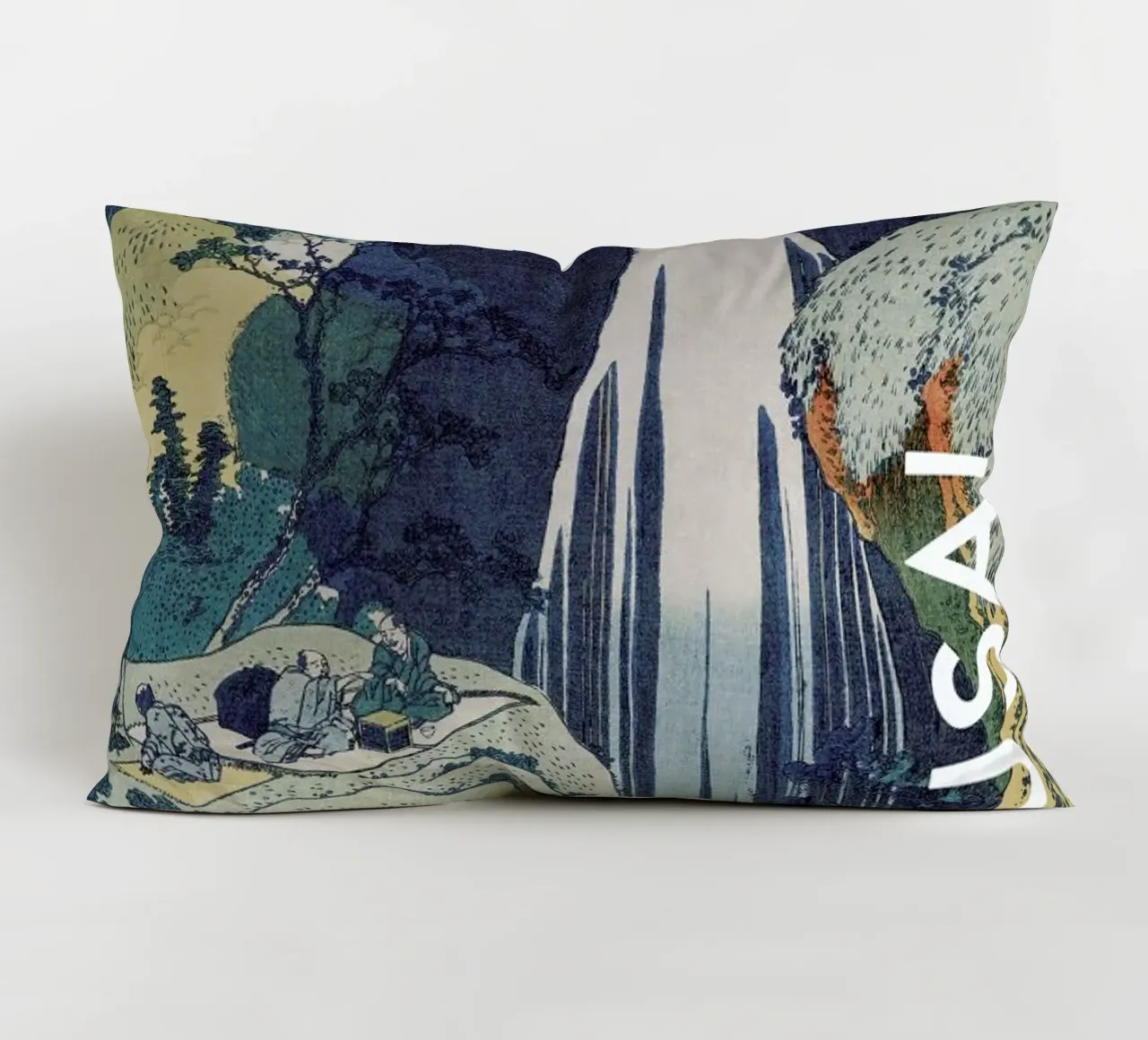 Hokusai - Amida Waterfall on the Kiso Highway cuscino da Vintage by JUNIQE