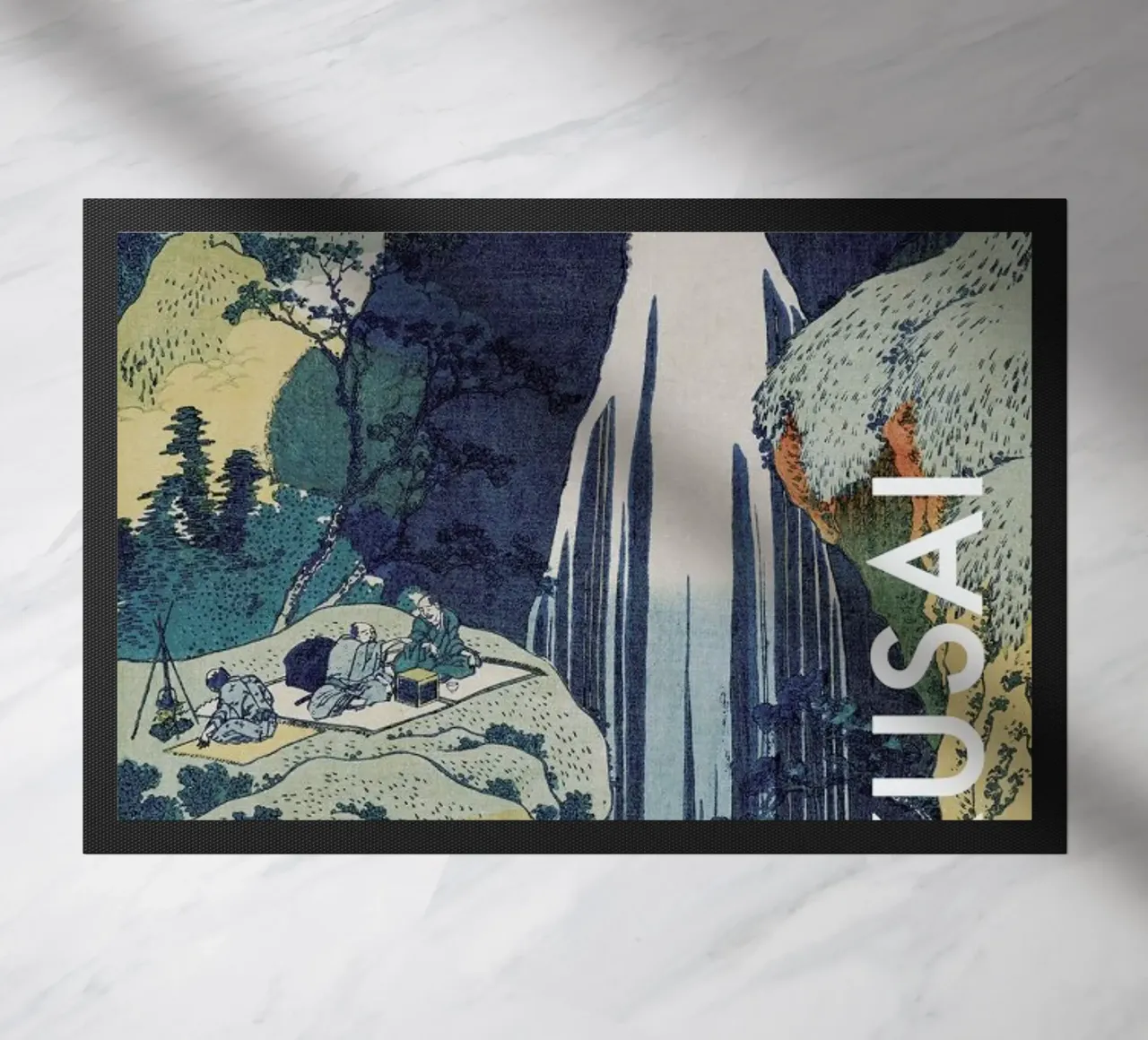 Hokusai - Amida Waterfall on the Kiso Highway zerbino da Vintage by JUNIQE