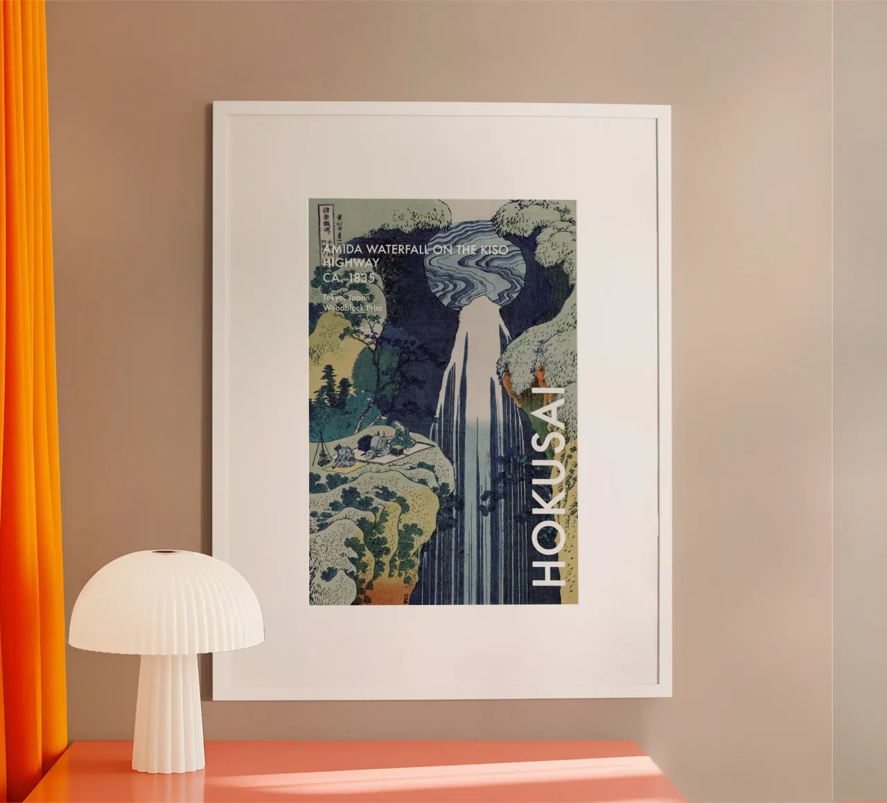 Hokusai - Amida Waterfall on the Kiso Highway carta hahnemühle da Vintage by JUNIQE