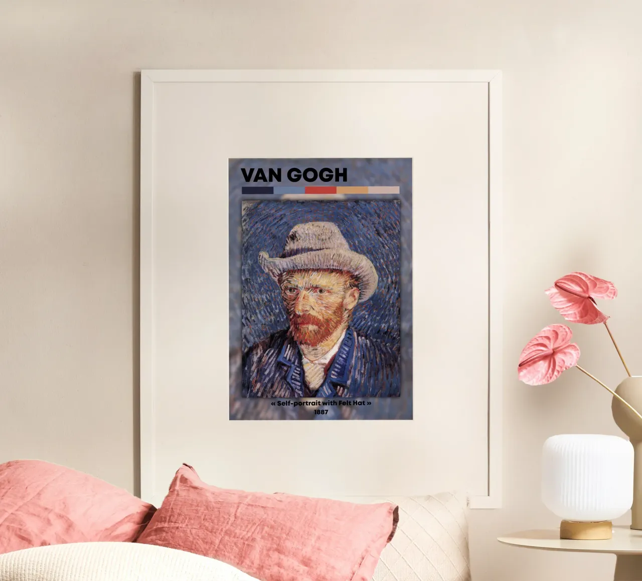 Autoritratto di Van Gogh: Cappello di feltro - Intenso Post-Impressionismo poster da NorwesClub