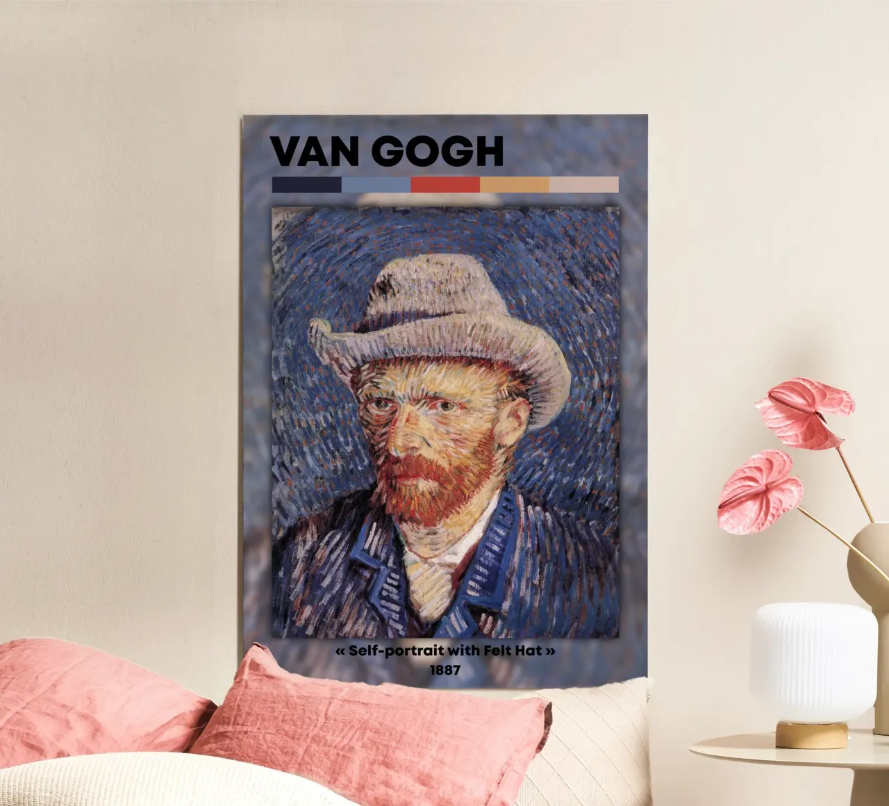 Autoritratto di Van Gogh: Cappello di feltro - Intenso Post-Impressionismo poster da NorwesClub