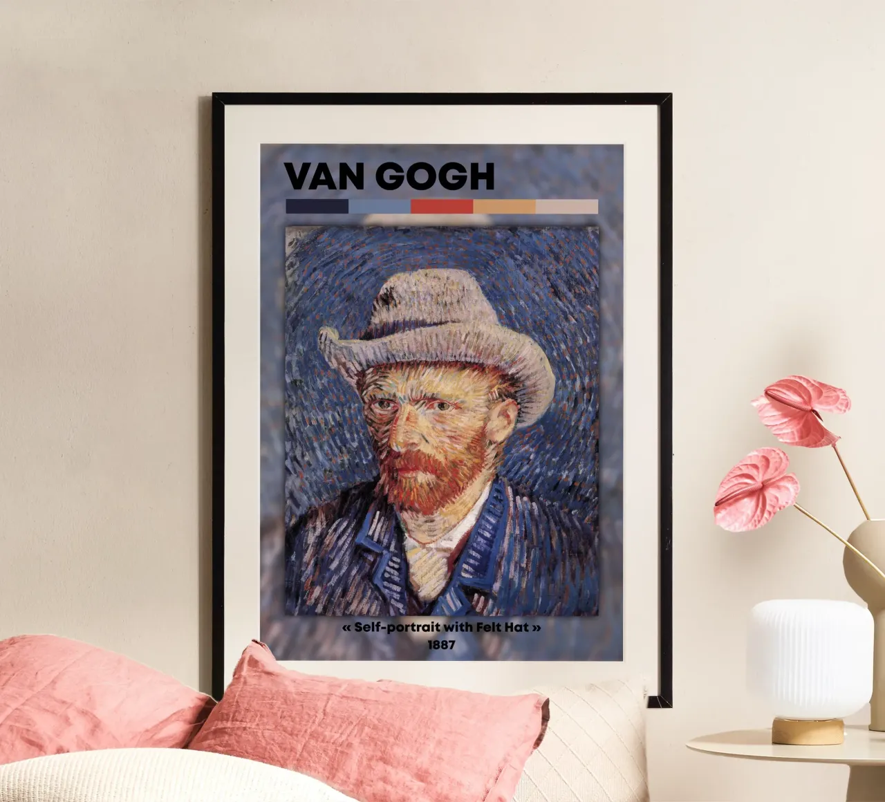 Autoritratto di Van Gogh: Cappello di feltro - Intenso Post-Impressionismo poster da NorwesClub