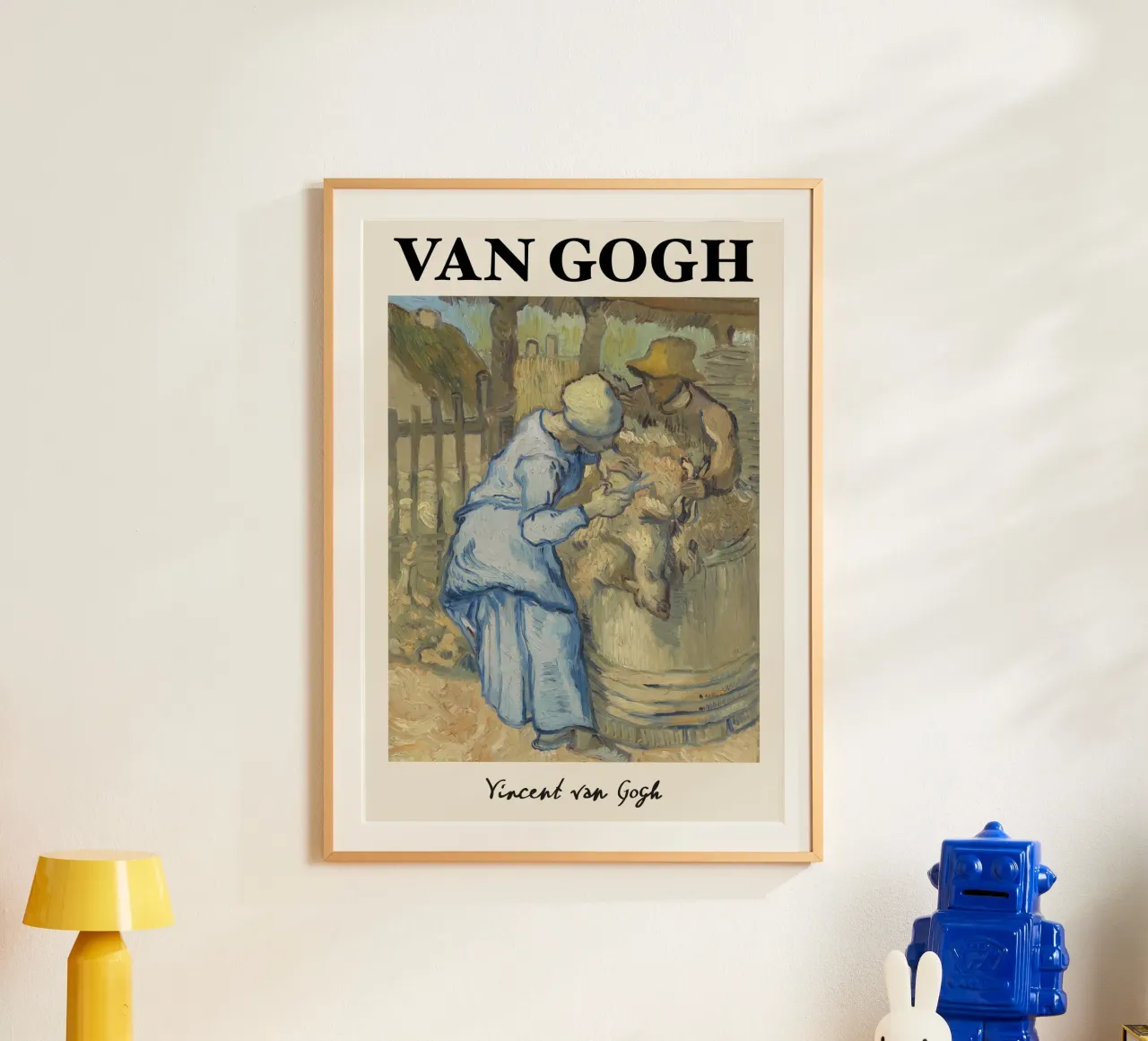 Van Gogh: Il tosatore di pecore - Vita rurale post-impressionista poster con telaio in plastica da NorwesClub