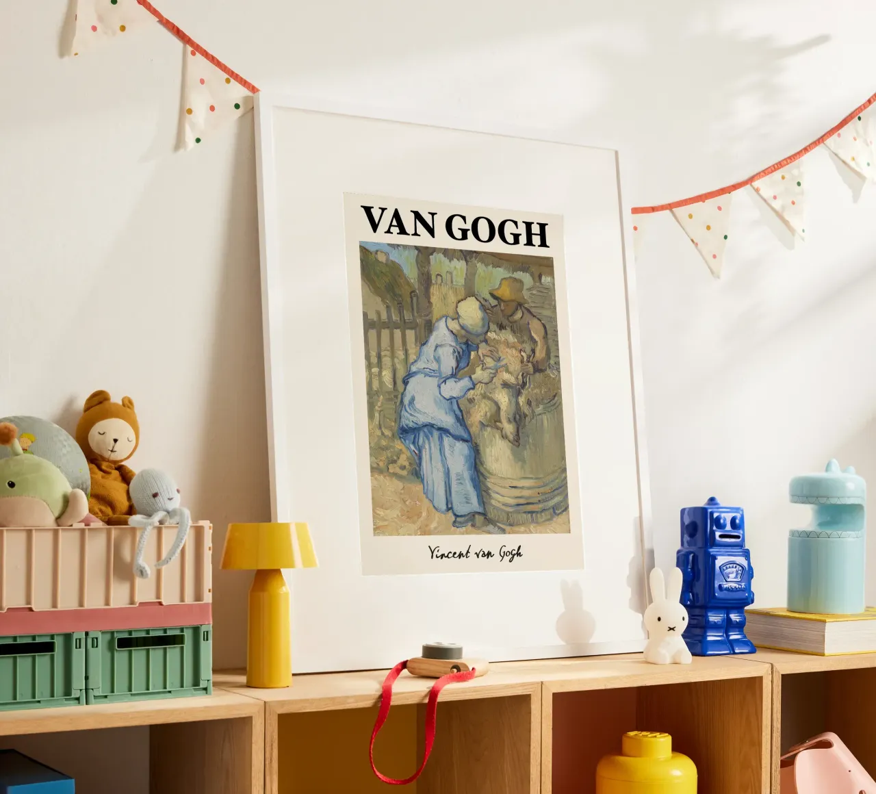 Van Gogh: Il tosatore di pecore - Vita rurale post-impressionista poster con telaio in plastica da NorwesClub