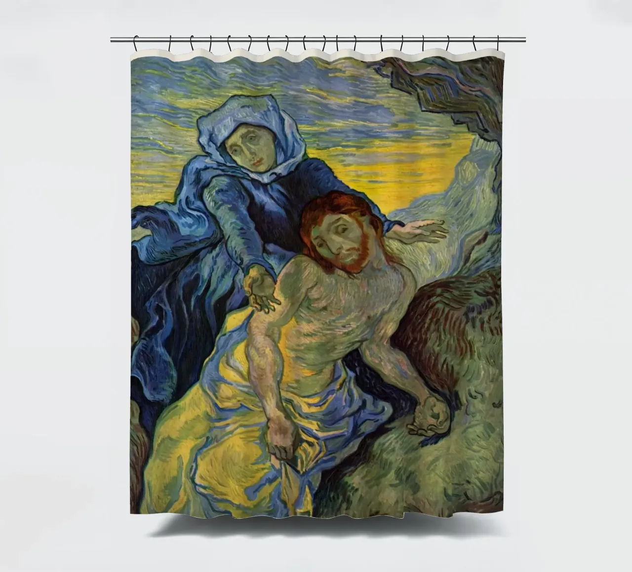 Van Gogh: Pietà - Expressive Post-Impressionist Devotion tenda da doccia da NorwesClub