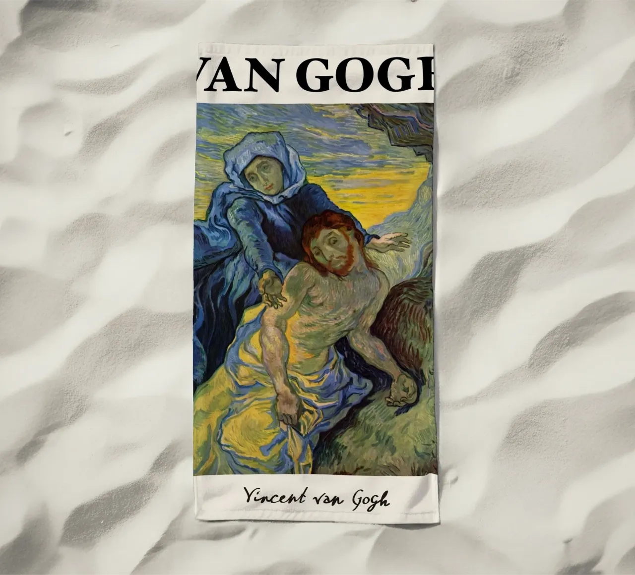 Van Gogh: Pietà - Expressive Post-Impressionist Devotion telo mare da NorwesClub