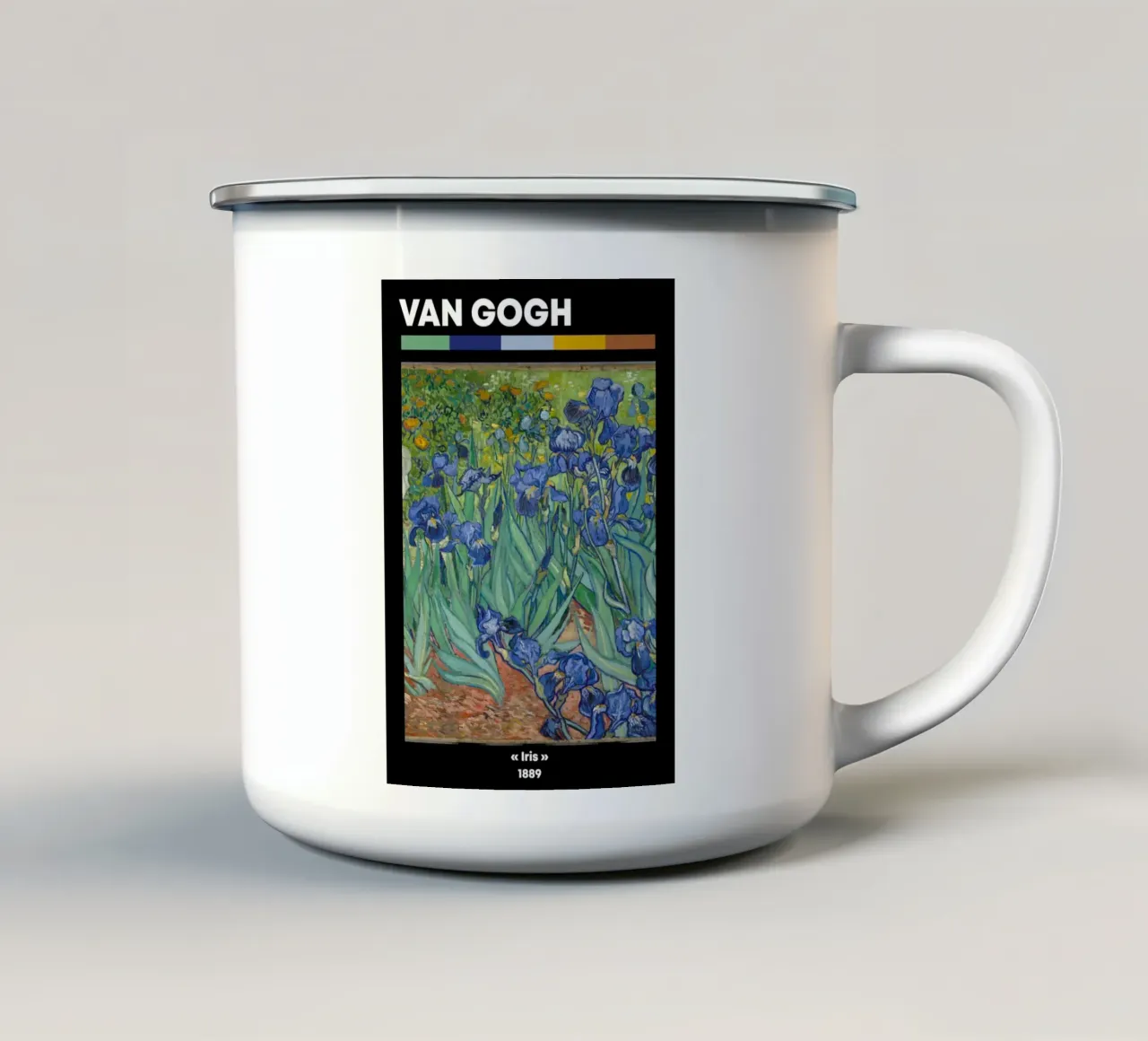 Van Gogh: Iris (1889) - Post-Impressionismo, Floreale, Natura tazza in smalto da NorwesClub