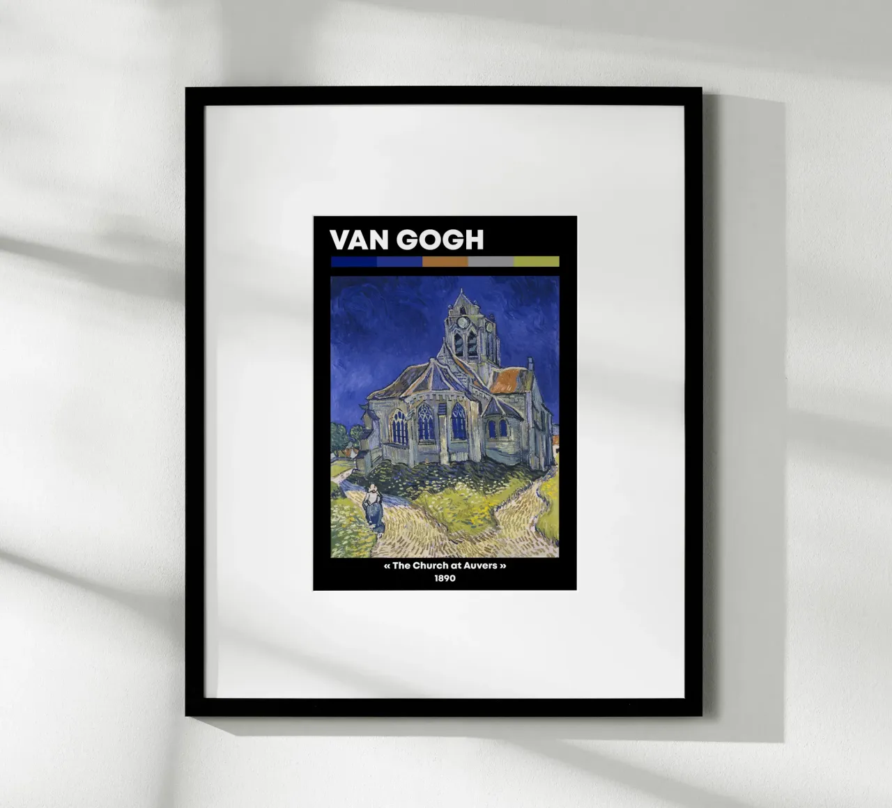 Van Gogh: La chiesa di Auvers (1890) - Post-impressionista, poster con telaio in plastica da NorwesClub