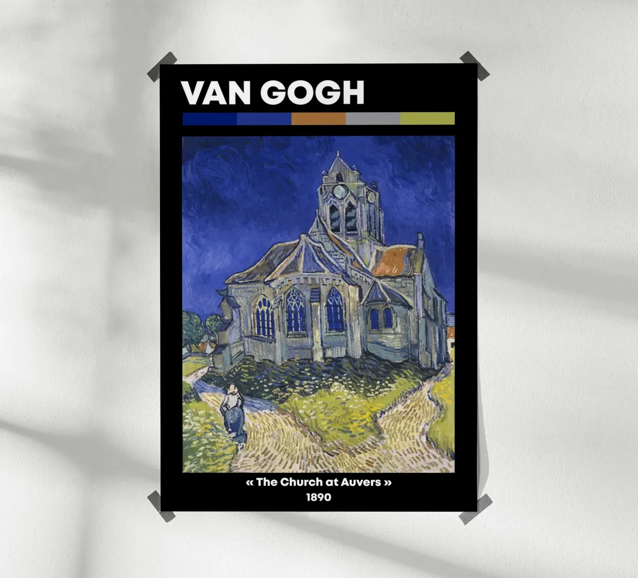 Van Gogh: La chiesa di Auvers (1890) - Post-impressionista, poster con telaio in plastica da NorwesClub