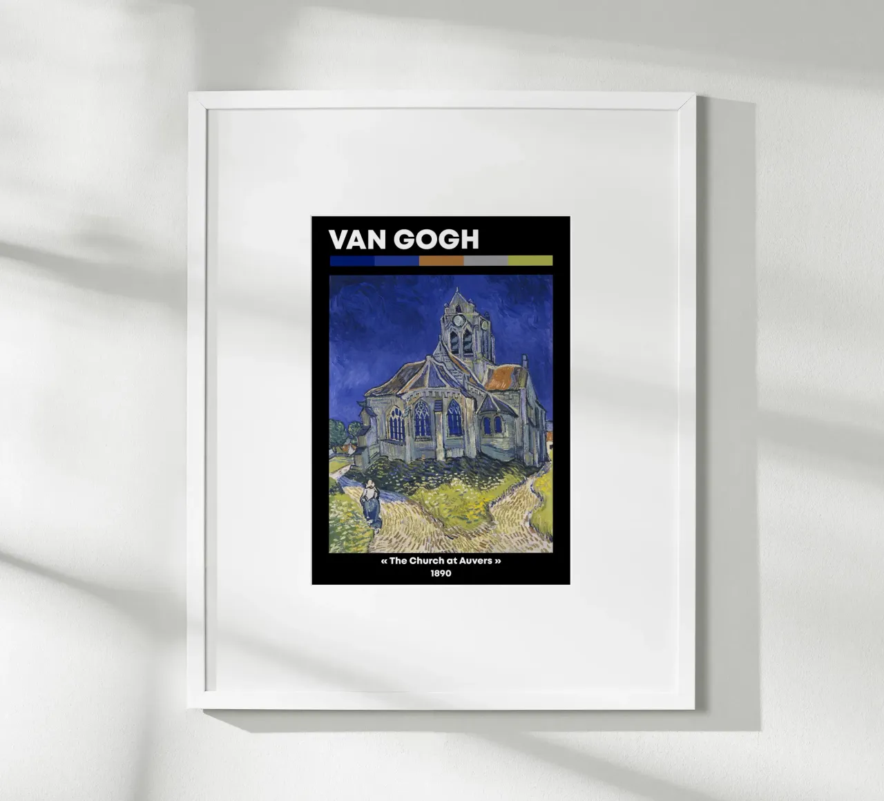 Van Gogh: La chiesa di Auvers (1890) - Post-impressionista, poster con telaio in plastica da NorwesClub