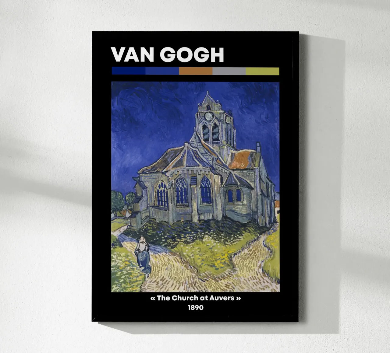 Van Gogh: La chiesa di Auvers (1890) - Post-impressionista, poster con telaio in plastica da NorwesClub