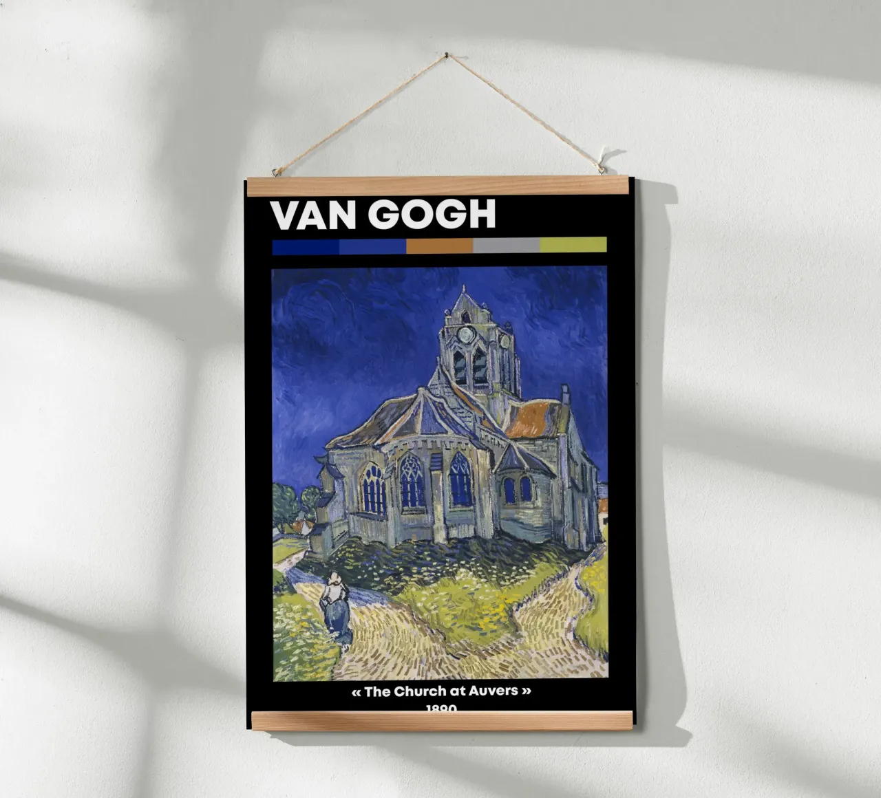 Van Gogh: La chiesa di Auvers (1890) - Post-impressionista, poster con telaio in plastica da NorwesClub
