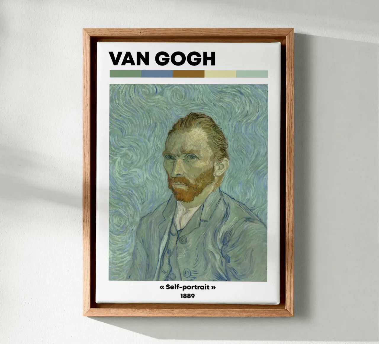 Van Gogh: Self-Portrait (1889) - Post-Impressionist Masterpi canvas with Floater frame by NorwesClub
