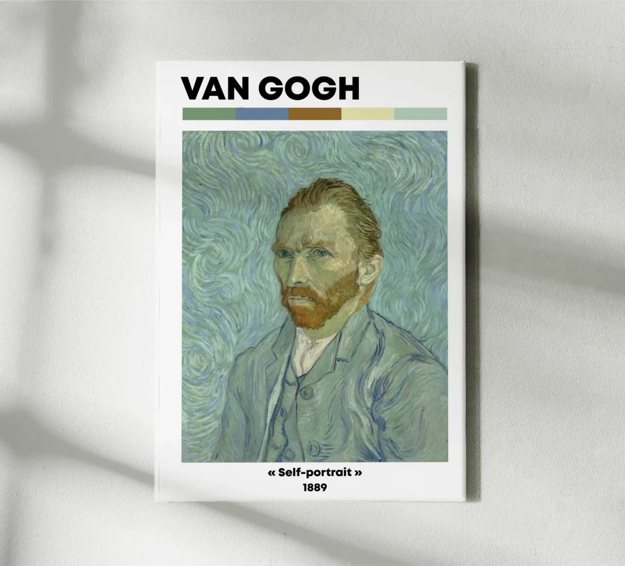 Van Gogh: Self-Portrait (1889) - Post-Impressionist Masterpi canvas with Floater frame by NorwesClub