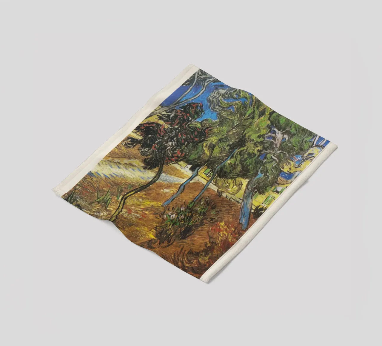 Van Gogh's "Trees in the Garden" - Post-Impressionism Art Pr fleece blanket by NorwesClub
