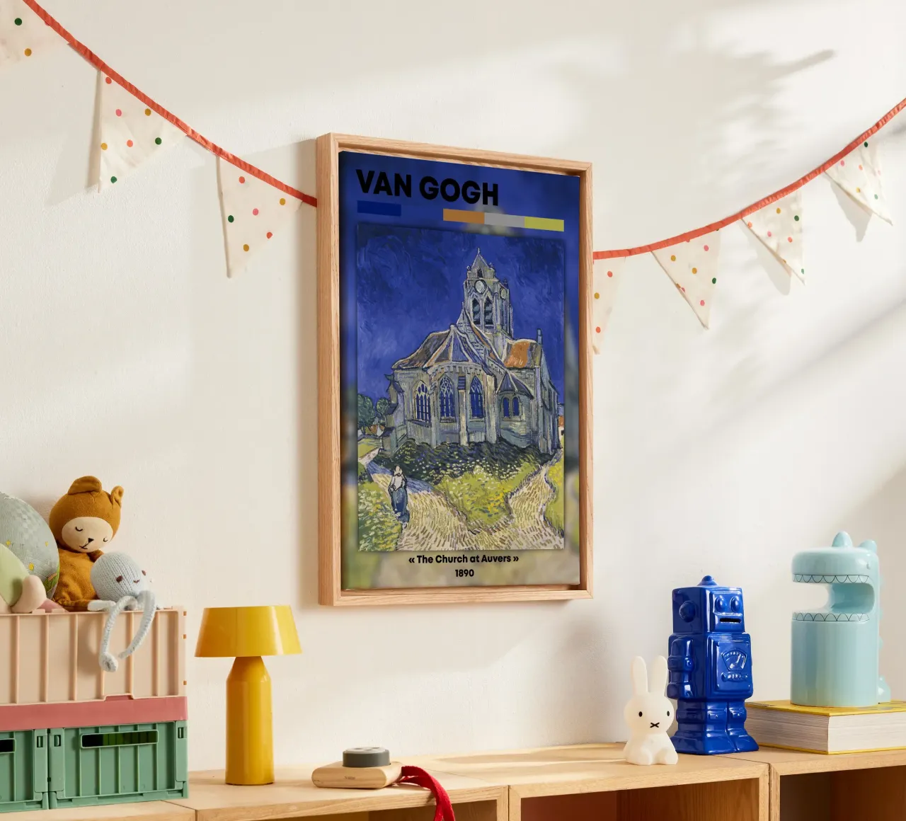 La "Chiesa di Auvers" di Van Gogh: un punto di riferimento del post-impressionismo tela con Cornice a cassetta da NorwesClub