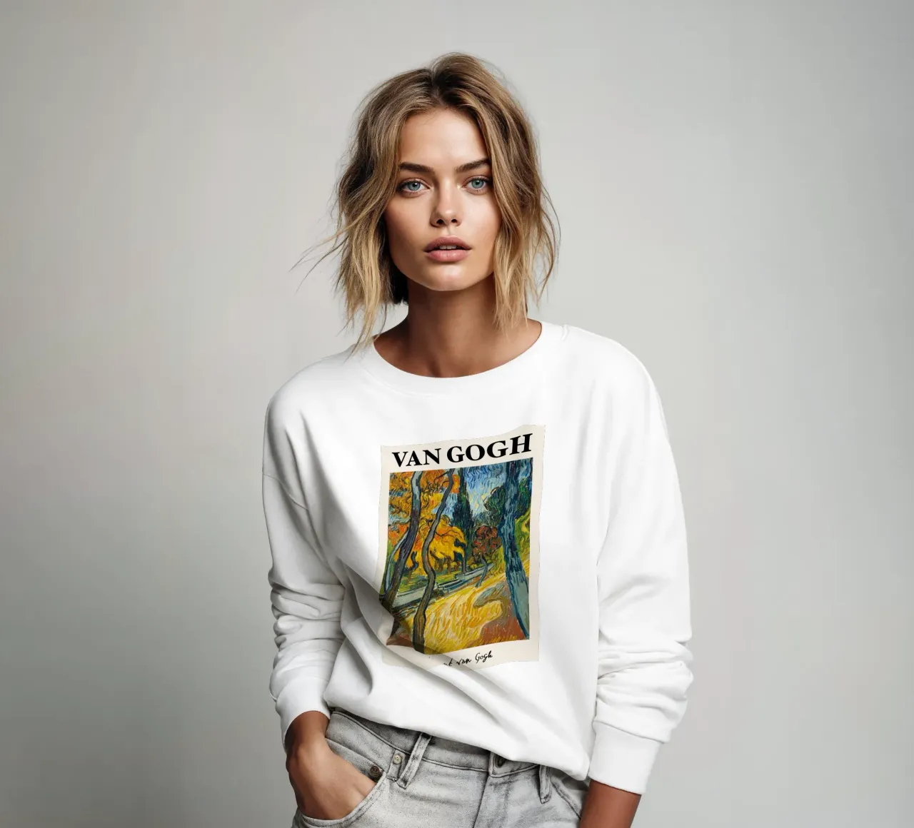 Van Gogh "Trees in the Garden" - Dynamic Post-Impressionist sweatshirt by NorwesClub