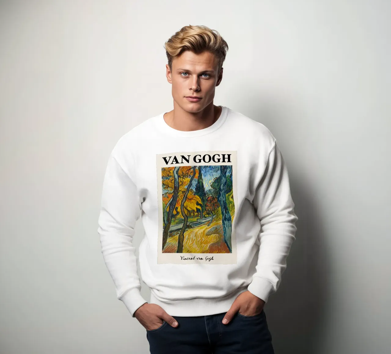Van Gogh "Trees in the Garden" - Dynamic Post-Impressionist sweatshirt by NorwesClub