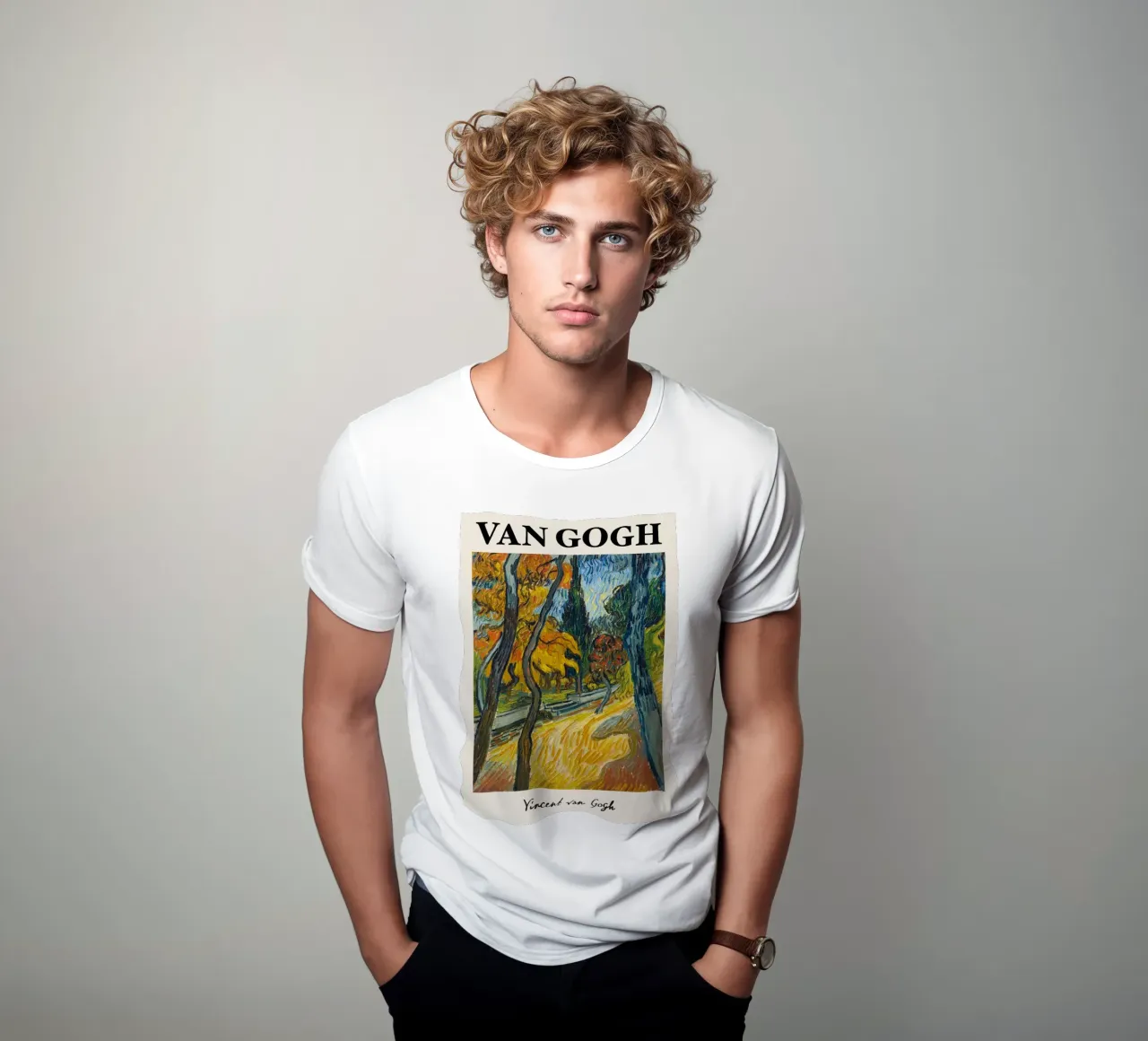 Van Gogh "Trees in the Garden" - Dynamic Post-Impressionist t-shirt by NorwesClub