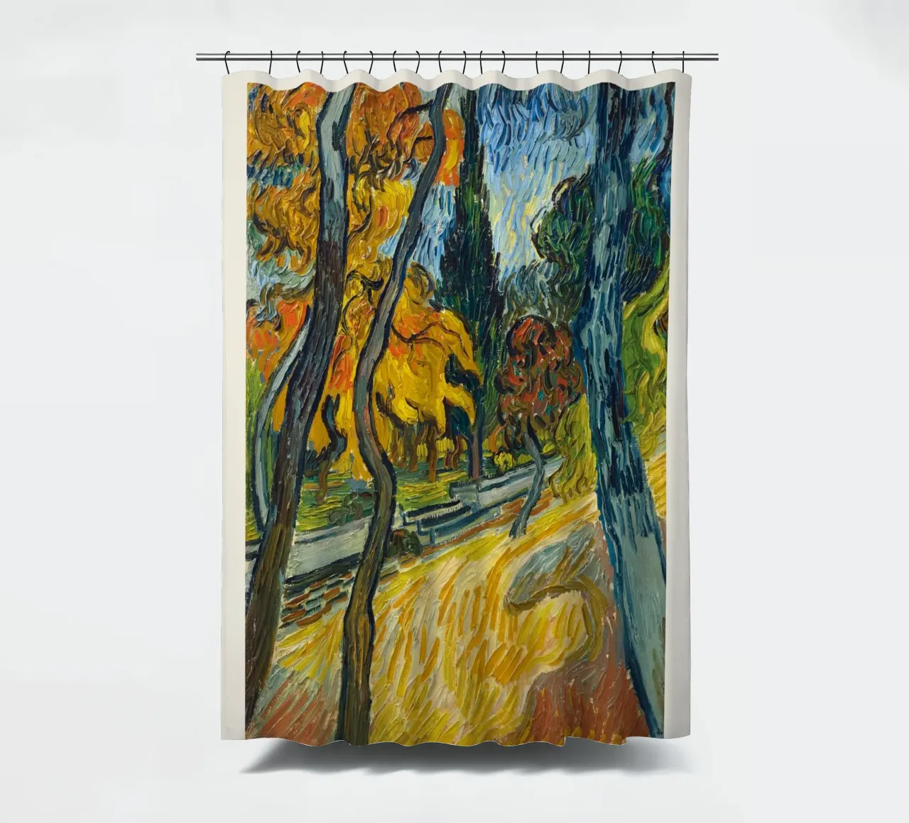 Van Gogh "Arbres dans le jardin" - Post-impressionniste dynamique rideau de douche de NorwesClub