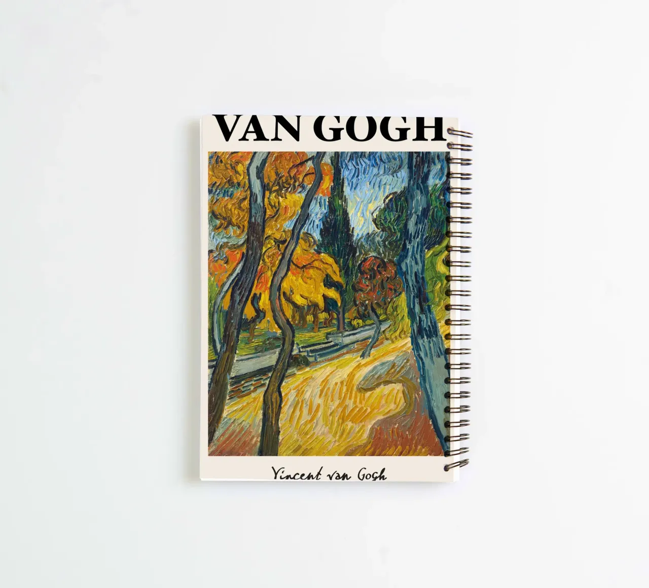 Van Gogh "Trees in the Garden" - Dynamic Post-Impressionist spiral notebook by NorwesClub