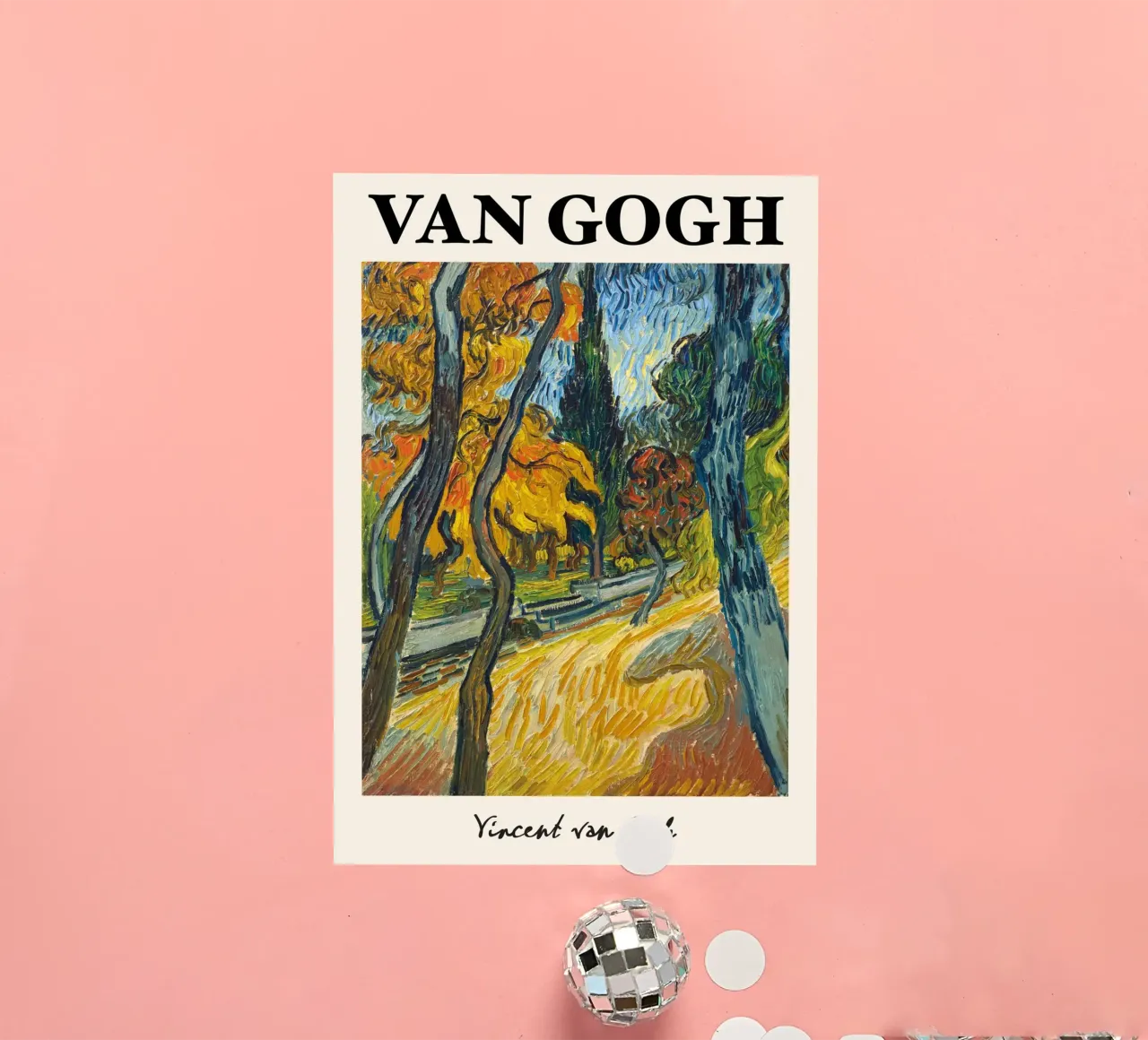 Van Gogh "Arbres dans le jardin" - Post-impressionniste dynamique autocollant de NorwesClub