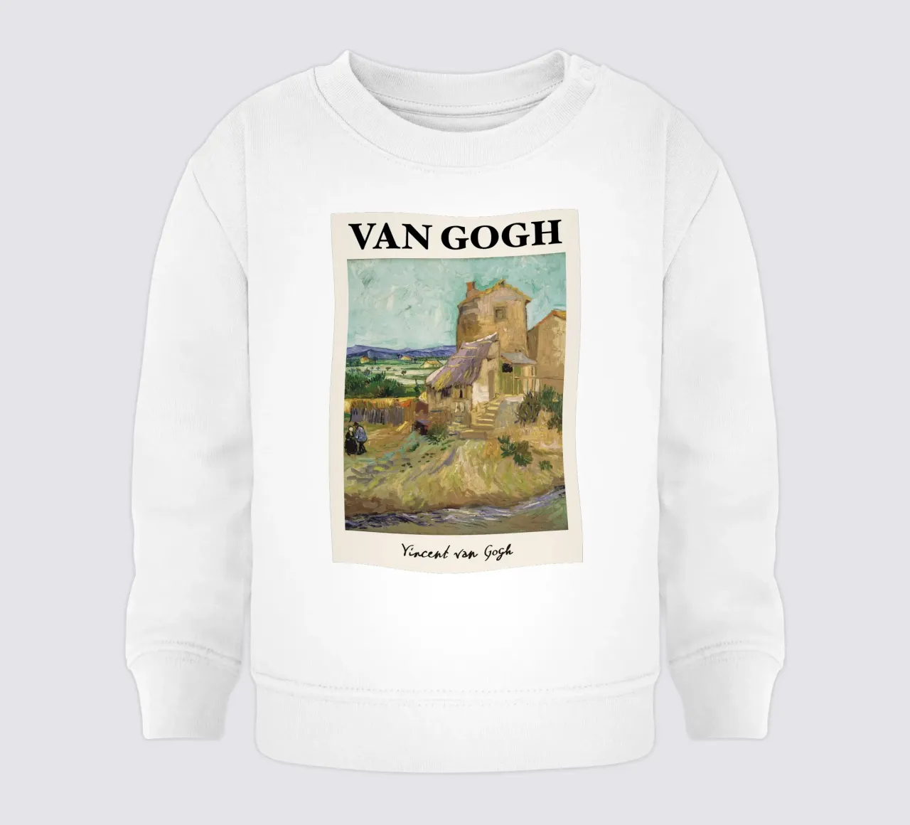 "Il vecchio mulino" di Van Gogh - Paesaggio rustico post-impressionista felpa neonato da NorwesClub
