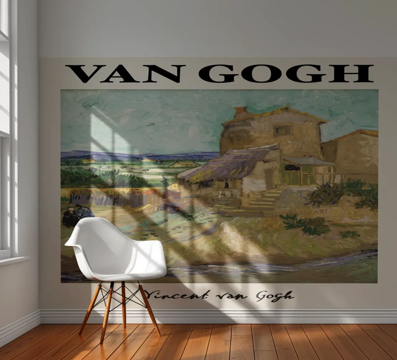 Van Gogh's "De oude molen" - Rustiek postimpressionistisch landschapsc fotobehang van NorwesClub