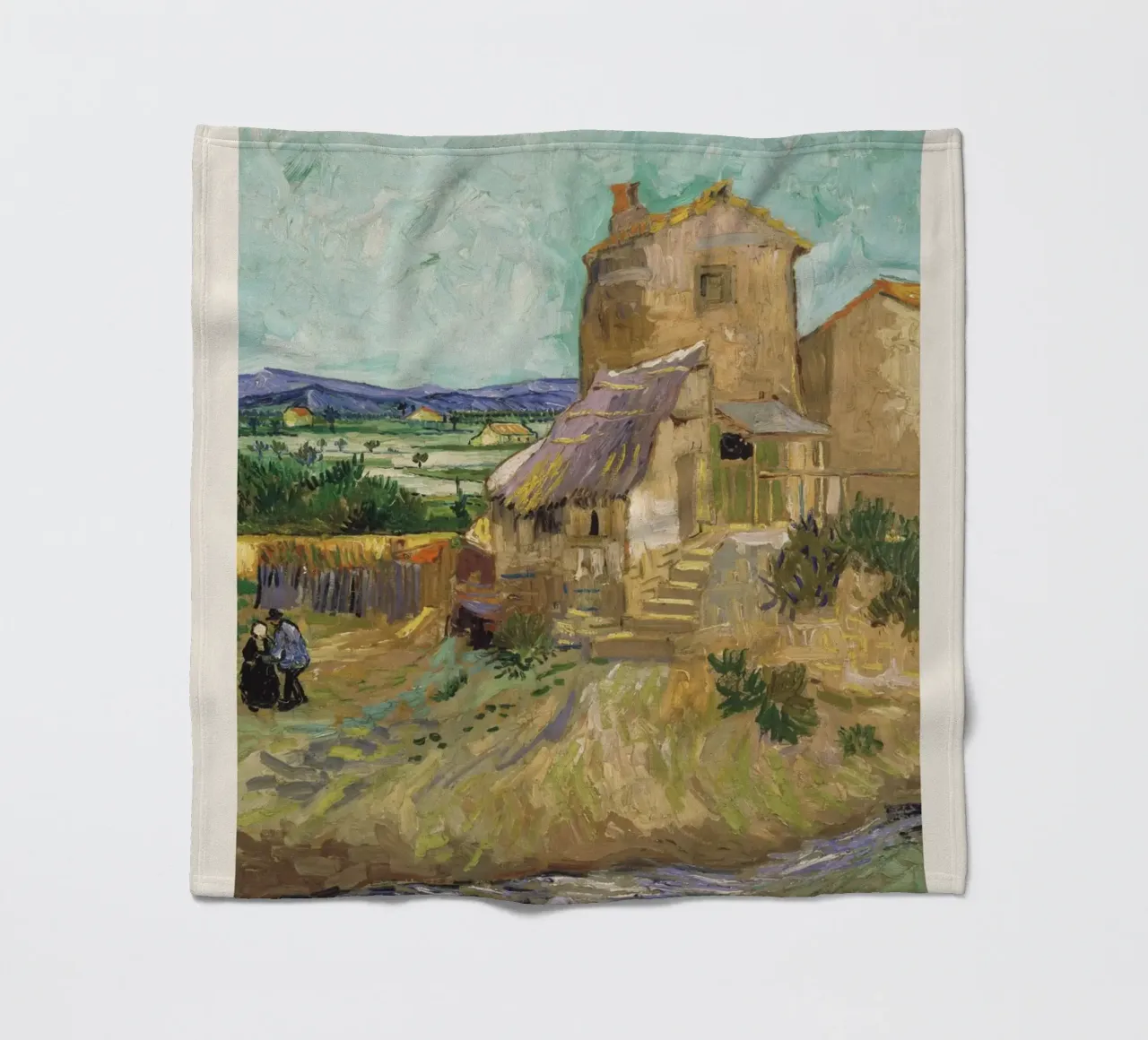 Van Gogh's "The Old Mill" - Rustic Post-Impressionist Landsc fleece blanket by NorwesClub