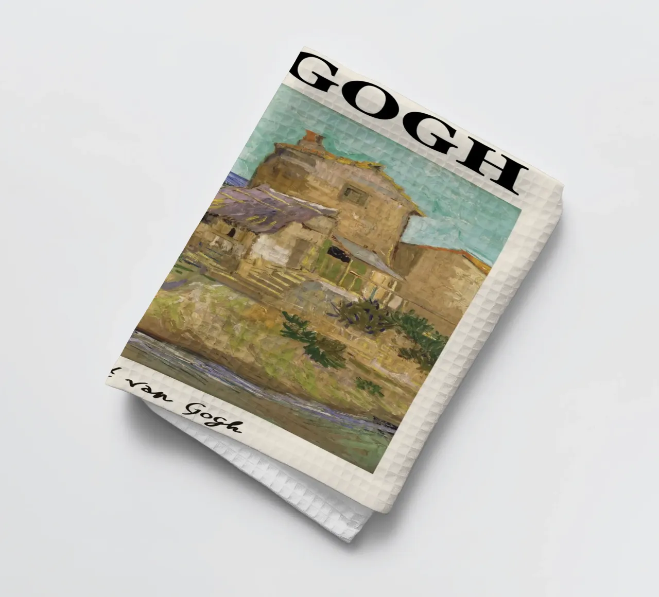 Van Gogh's "The Old Mill" - Rustic Post-Impressionist Landsc tea towel by NorwesClub