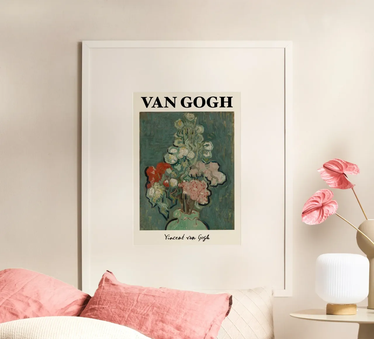 Il "Vaso di fiori" di Van Gogh - Stu floreale post-impressionista poster con telaio in alluminio da NorwesClub