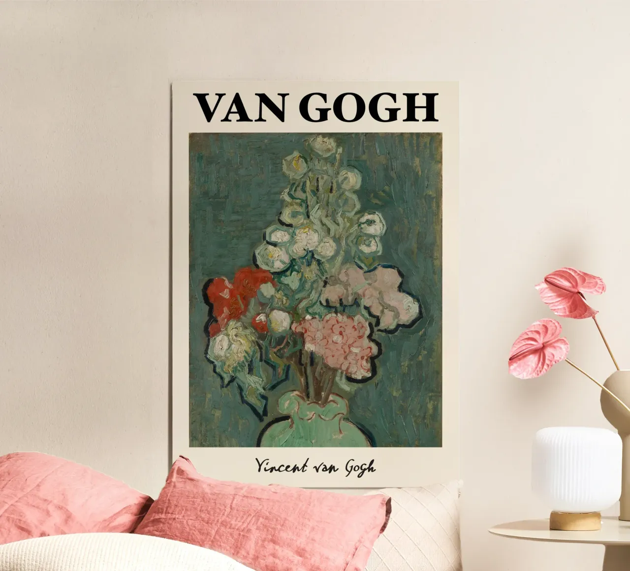 Il "Vaso di fiori" di Van Gogh - Stu floreale post-impressionista poster con telaio in alluminio da NorwesClub