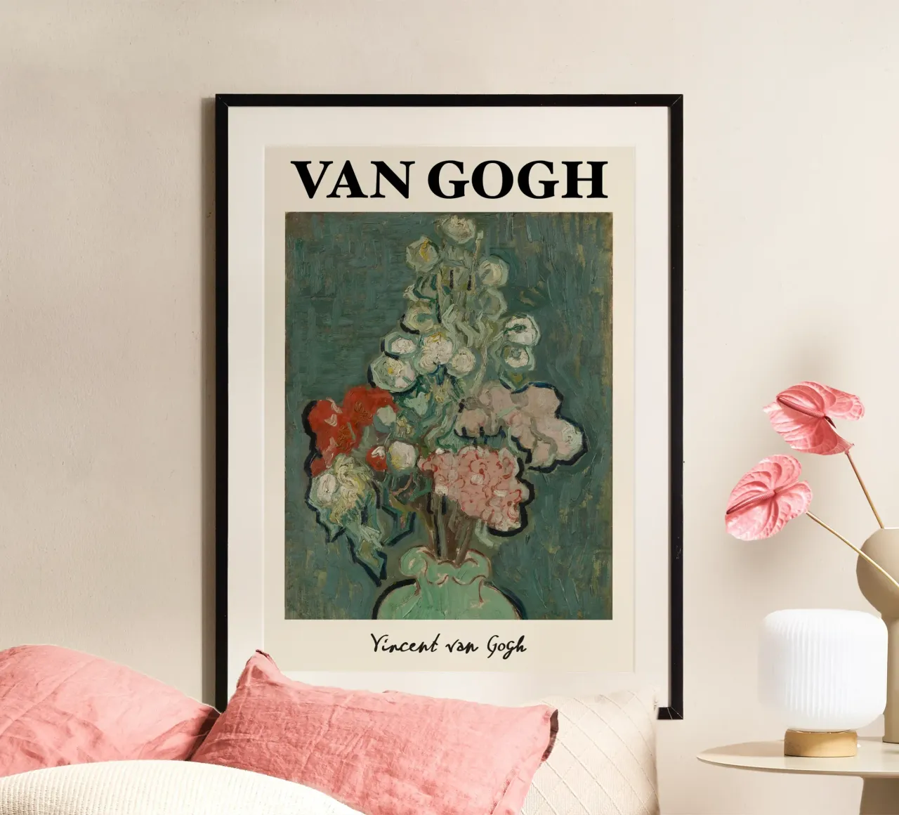 Il "Vaso di fiori" di Van Gogh - Stu floreale post-impressionista poster con telaio in alluminio da NorwesClub