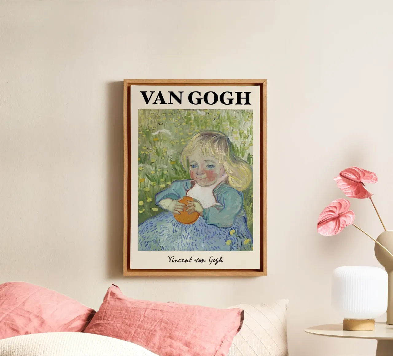 Van Gogh "Child with Orange" - Charming Post-Impressionist P canvas with Floater frame by NorwesClub