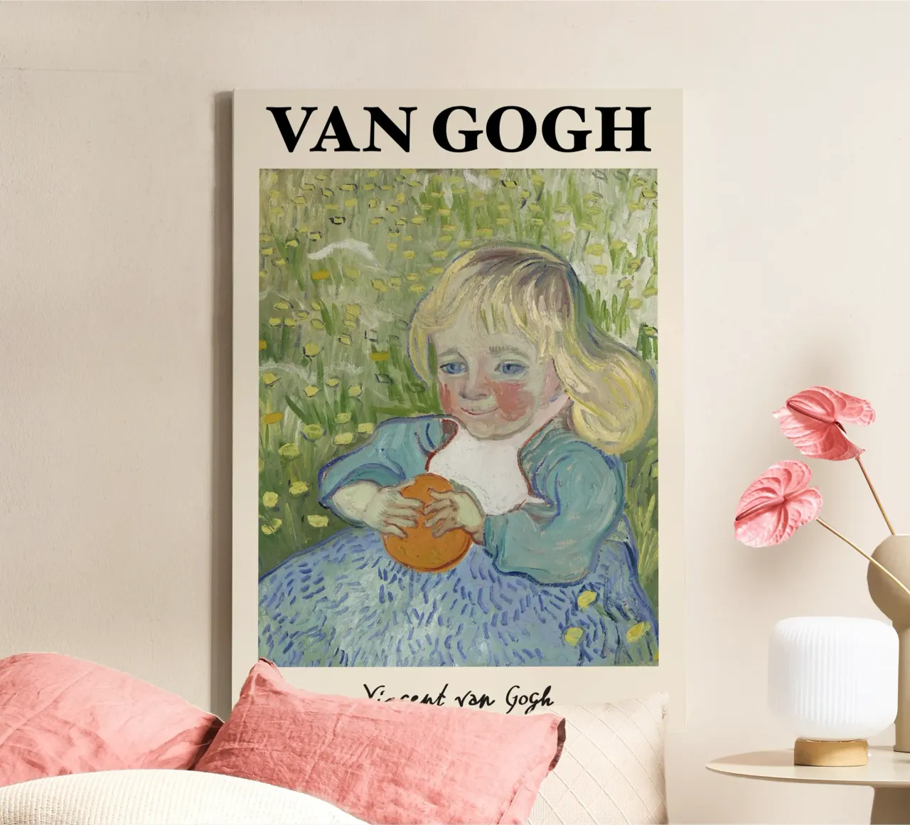 Van Gogh "Child with Orange" - Charming Post-Impressionist P canvas with Floater frame by NorwesClub