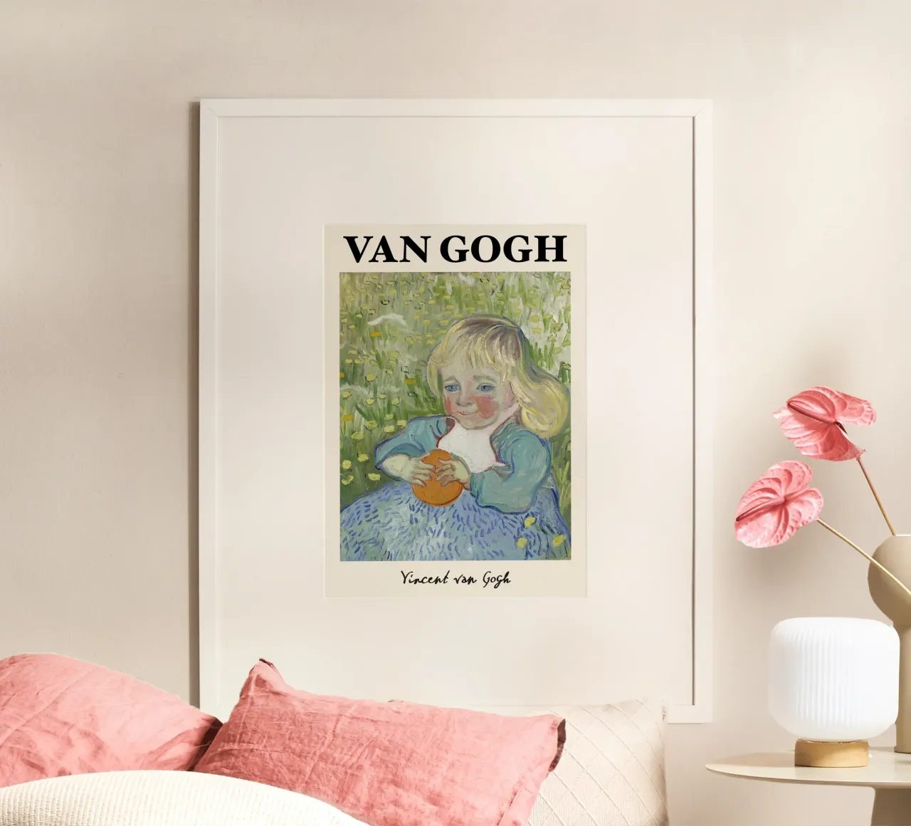 Van Gogh "Bambino con arancia" - Affascinante opera post-impressionista P poster con telaio in plastica da NorwesClub