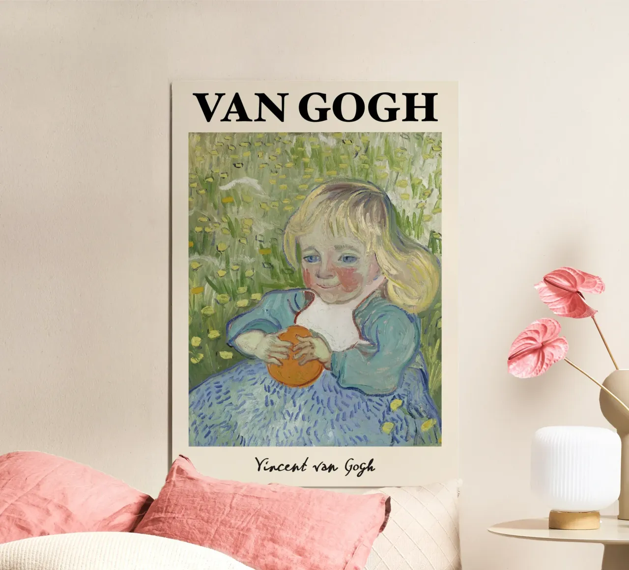 Van Gogh "Bambino con arancia" - Affascinante opera post-impressionista P poster con telaio in plastica da NorwesClub
