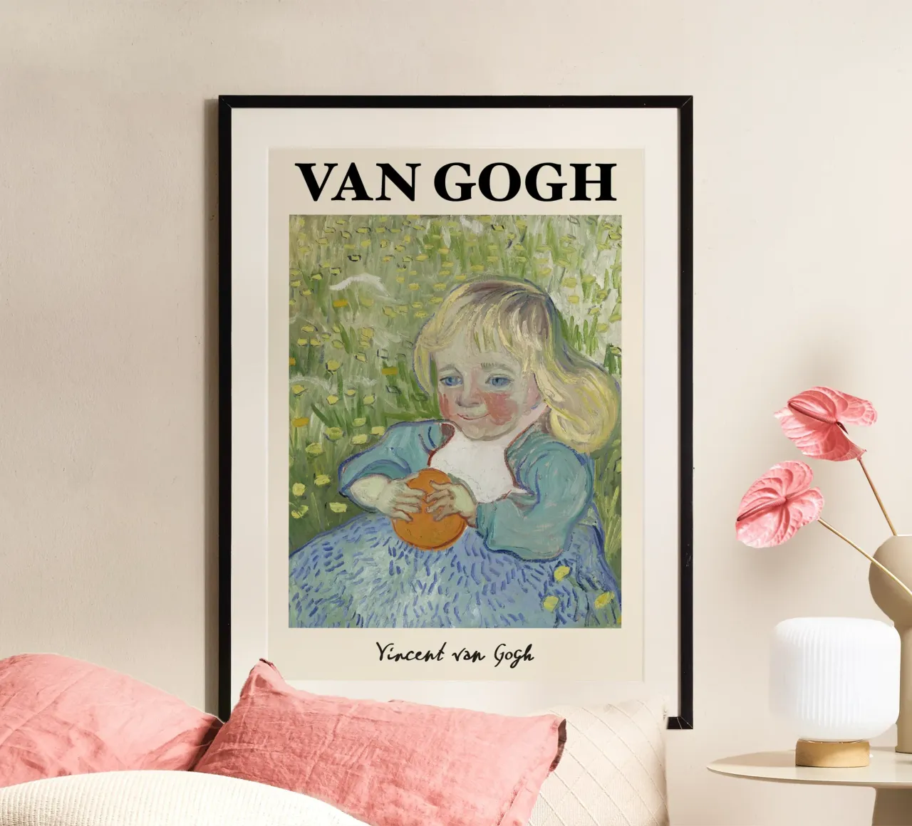 Van Gogh "Bambino con arancia" - Affascinante opera post-impressionista P poster con telaio in plastica da NorwesClub